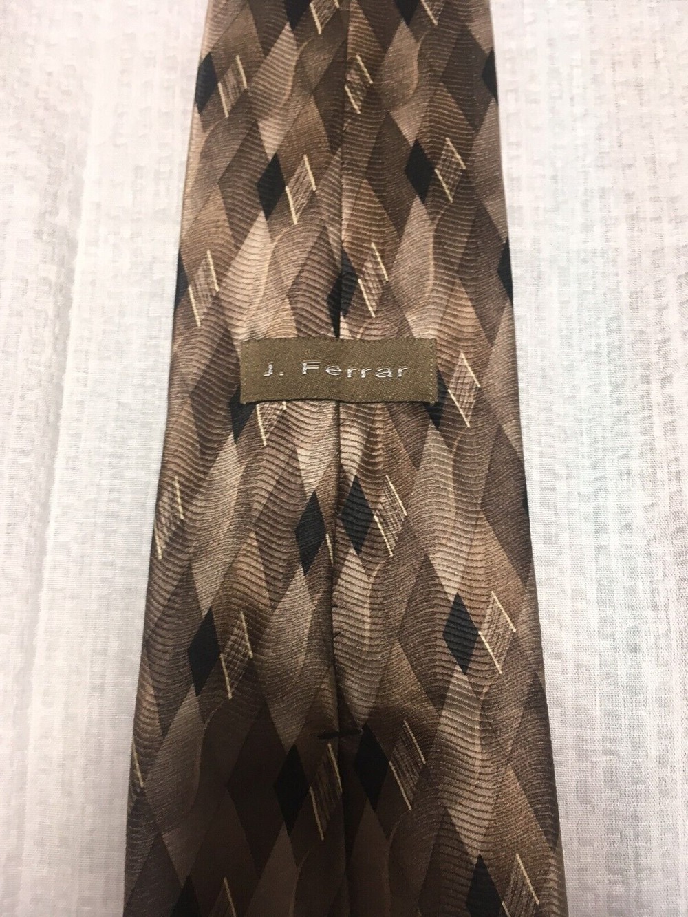 J.Ferrar mens tie geometric pattern multicolor